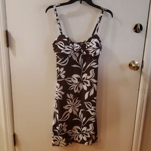 Tommy Bahama brown white sun dress small